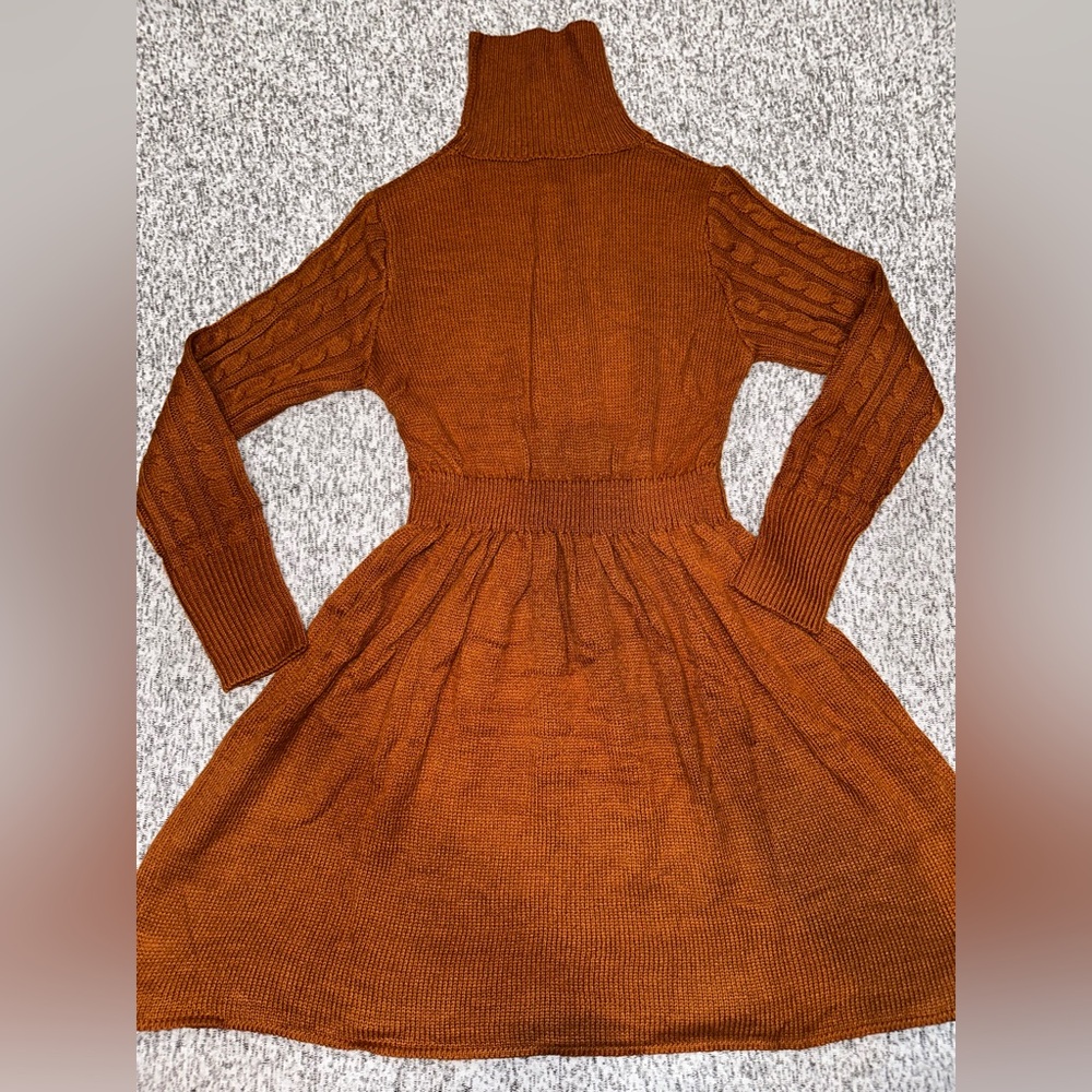 NWT Cupshe Sweater Dress Camel Color. Very soft and versatile. Turtleneck style.